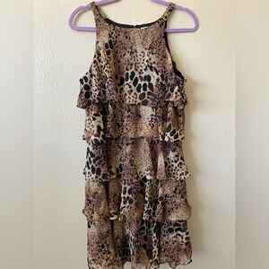 Dressbarn Animal Print Ruffle Dress